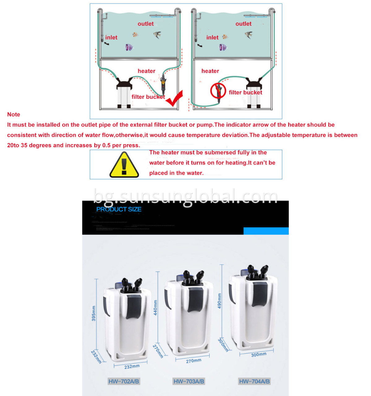 Sunsun външен филтър за вода за аквариум